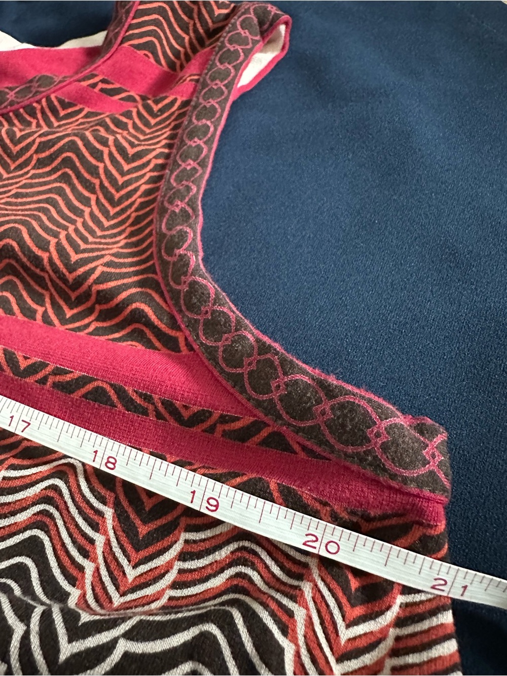 Sophie Max Sleeveless Shift Dress in Wine, Black & White Geometric Print - Picture 10 of 12